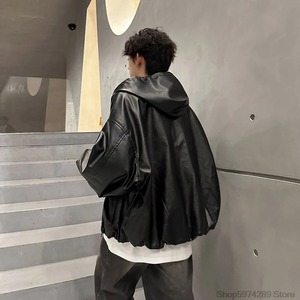 แจ็กเก็ตหนังแฟชั่นสำหรับผู้ชายแจ็คเก็ตหนังฤดูหนาวสไตล์สหรัฐอเมริกาพร้อมกระเป๋าคาดเอว6สไตล์ - Product Image 2