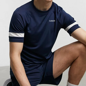 Logo personnalisé T-shirt à manches courtes deux pièces ensemble de remise en forme tenue décontracté vêtements de sport et de sport vêtements d'été en coton respirant - Product Image 4