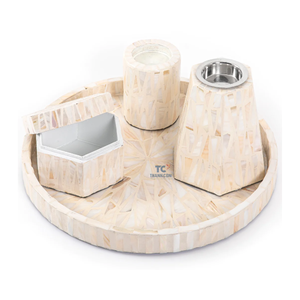 Juego de regalo a buen precio, quemador de incienso, incrustaciones de hueso y Perla Madre, bandeja de quemador Bakhoor, caja de almacenamiento, Mabkhar, respetuoso con el medio ambiente, Eid - Product Image 4