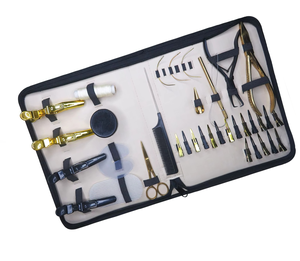 Kit d'outils de pinces pour extensions de cheveux en acier inoxydable de qualité chirurgicale, noir et blanc mat, vente en gros, logo personnalisé - Product Image 6
