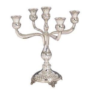 Candelabro Ecológico para Hotel, Hecho a Mano, para Mesa, Accesorios para Bodas Reales, Candelabro Plateado - Product Image 4