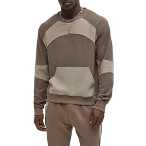 Ensemble de survêtement décontracté 2 pièces respirant à rayures imprimées pour adultes 100% polyester anti-boulochage écologique couleur unie - Product Image 1