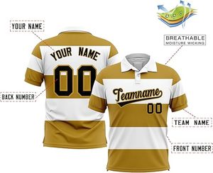 Chaqueta de Forro Polar a Rayas con Bordado Personalizado, Transpirable, para Equipo Deportivo, de Manga Corta, Informal, para Golf, con Logotipo y Nombre Vintage - Product Image 3