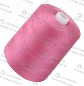 100% coton matériel 100% fil à coudre en polyester peigné fil à broder à motif brut de la manufacture haute résistance - Product Image 3