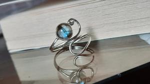 Minimalist Designer <b>Ring</b> for <b>Men</b> Women Natural Blue Flashy Labradorite With Solid 925 <b>Sterling</b> <b>Silver</b> Metal <b>Rings</b> - Product Image 4