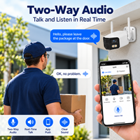 180 degrés panoramique Ip67 détection du corps humain double objectif couleur Audio bidirectionnel 4k 8mp Cctv sécurité balle Ip caméra réseau