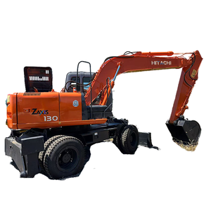 Excavadora usada Hitachi 130 de 13 toneladas, modelo con ruedas, excavadora Hitachi 130 usada con buen rendimiento, Ideal para trabajos en carretera - Product Image 1