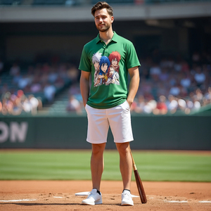 เสื้อโปโลสำหรับผู้ชายเสื้อกอล์ฟพิมพ์ลายอนิเมะทำจากโพลีเอสเตอร์ระบายอากาศได้ดีดีไซน์เพรียวบางออกแบบได้ตามต้องการ - Product Image 3