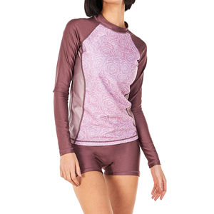 Camiseta de Protección Solar de Alta Calidad para Mujer, Manga Larga, Estilo Liso, con Logotipo Personalizado Impreso, Ropa de Natación - Product Image 1