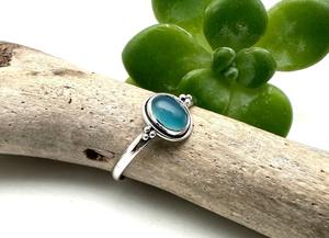 แหวนเงินแท้ 925 ชุบโรเดียม งานแฮนด์เมด สไตล์โบฮีเมียน ประดับพลอยแคลเซโดนี สำหรับผู้หญิง เหมาะเป็นของขวัญ - Product Image 3