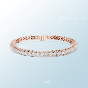 Arte refinado y diseño de joyería elegante y atemporal. Brazalete marquise tannis con certificación IGI en tono blanco luminoso. - Product Image 4