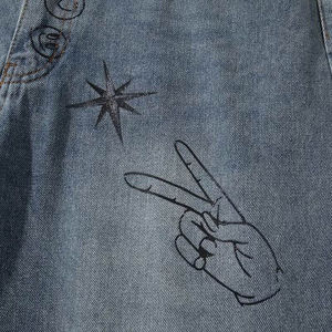 Shorts en jean baggy d'été de qualité supérieure Conception personnalisée Logo brodé Décoration vintage Style décontracté Meilleurs vêtements de rue - Product Image 5
