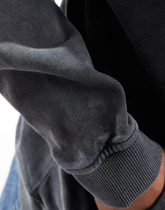 Sudaderas con capucha para hombre de alta calidad 100% algodón Terry Fleece logotipo personalizado bordado Zip Puff Vintage lavado ácido lavado de gran tamaño pulóver - Product Image 4