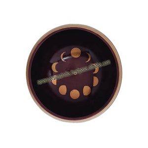 Ensemble de bols chantants tibétains en laiton, motif phases de lune, technique de moulage, guérison des chakras, yoga, thérapie sonore spirituelle, objet de collection - Product Image 2