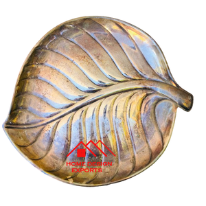 Plato de mesa decorativo con acabado dorado superventas plato de hoja decorativa de manzana antiguo - Product Image 5