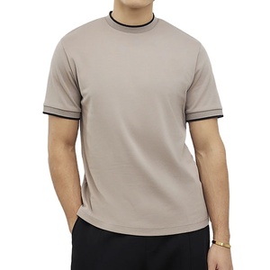 Ropa Casual Vintage, Camiseta de Algodón 100% Jersey de Alta Calidad, Cuello Redondo, Mangas y Cuello con Ribetes, Secado Rápido, Ropa para Hombre en Oferta - Product Image 1