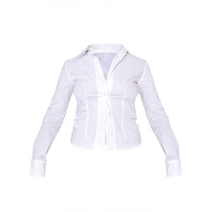 Elegante camisa blanca ajustada de manga larga para mujer, la mejor calidad, el mejor precio, Tops para fiestas, bordado, gran oferta, nuevo producto - Product Image 5