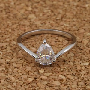 Élégante bague en diamant brillant cultivé en laboratoire 925 argent taille poire VVS2 IGI certifié bijoux exquis mariage fiançailles femmes - Product Image 1