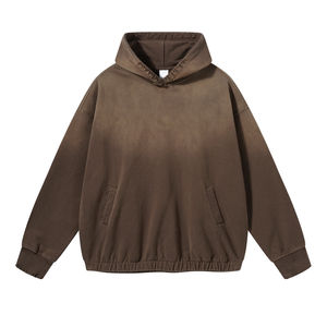 2025 vente chaude hommes surdimensionné à capuche confortable léger tissu sweat bouffée impression hiver porter bases coton mélangé - Product Image 3