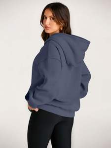 Custom Logo Winter Women's Hoodies & <b>Sweatshirts</b>-Hooded Front Logo Anti-Pilling Fleece Fabric Customizable Colors & Sizes - Product Image 4