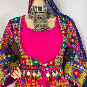 Trajes Tribales de Estilo Afgano de Alta Calidad Más Vendidos para Mujer, Vestido Largo con Diseño de Bordado y Cordones, con Logotipo Personalizado - Product Image 3