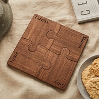Nouveauté 2024 : Sous-verres carrés en bois écologiques de style classique, personnalisables (taille, logo, design) pour la maison et l'hôtellerie, vente en gros