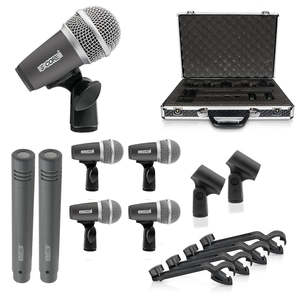 Kit de micros de batterie 5Core, 7 pièces, micros dynamiques pour grosse caisse, tom, et caisse claire, ensemble de micros pour instruments - Product Image 1