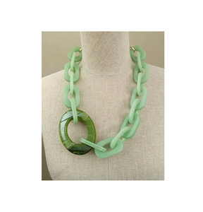 Green Mixed Color Multi-Layer Fashion Simple <b>Resin</b> <b>Necklace</b> Jewelry <b>Resin</b> <b>Necklace</b> Pendant Most Demanding for Sale Products - Product Image 2