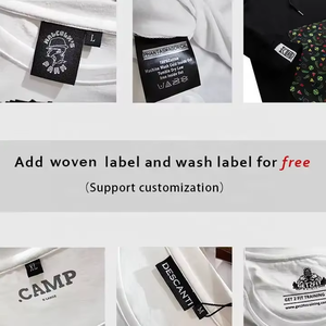 T-shirts personnalisés avec logo brodé en fil épais, broderie en relief 3D, surdimensionnés, 100% coton, pour hommes - Product Image 4