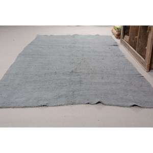 Alfombra Turca Moderna Vintage de 5.2 x 11.4 pies, Hecha a Mano, Lana Gris Ecológica, Pelo Medio, Diseño de Patchwork, Forma Rectangular Grande - Product Image 3