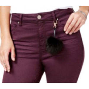 Jeans Skinny Viola Scuro a Vita Alta per Ragazzi Tinseltown, Pantaloni a Matita con Orlo Grezzo Colorato, Semplici, Traspiranti, Lavabili, in Denim, Taglia 7 - Product Image 2