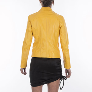 Granate Calidad Precio Premium Calidad Diseño personalizado Tamaño adulto Mujeres Chaqueta de cuero genuino Señoras Chaqueta de cuero para mujer - Product Image 3