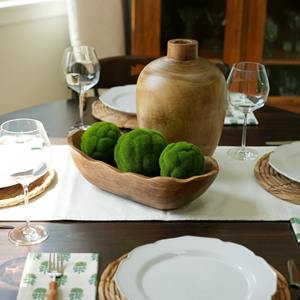 Bols à pâte en bois décoratifs de grande taille pour la maison accents de restaurant gros grand bol à bougie en bois - Product Image 5