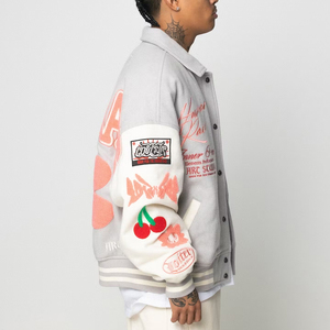 Veste universitaire élégante pour homme en cuir véritable imperméable 2026, fabrication sur mesure, patch en chenille brodé, fermeture éclair, veste en PU - Product Image 5