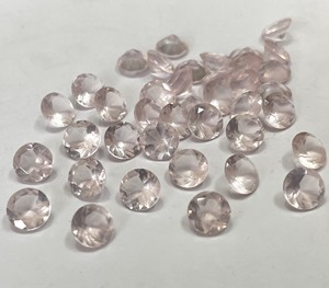Quartz Rose Naturel Coupe Ronde 2.5mm Facette-Quartz Rose Rose Lâche Rond - Product Image 5