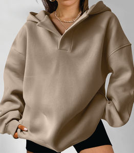 Women's Oversized Hooded Pullover <b>Fleece</b> <b>Sweaters</b> Anti-Wrinkle Winter Fashion with Long Sleeves - Product Image 4