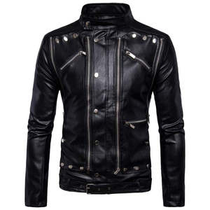 Blouson en cuir de moto blindé personnalisé unisexe, course, street biker, séchage rapide, hiver, personnalisable - Product Image 1