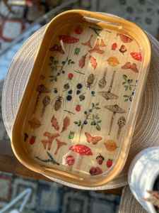 Plateau de service artisanal en bois Art Déco avec travail Meena, forme personnalisée pour la maison, la cuisine, la table à manger, utilitaire décoratif - Product Image 2