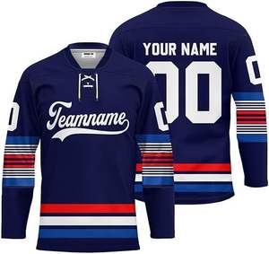 เสื้อฮ็อกกี้น้ำแข็งเสื้อเจอร์ซีย์ยอดนิยมทนทานเสื้อฮ็อกกี้น้ำแข็งแห้งเร็วระเหิดแบบเต็ม - Product Image 2