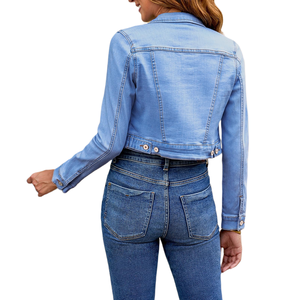 Chaqueta vaquera con logotipo personalizado para mujer Vintage Classic Color de alta calidad por fabricante de ropa para una moda atractiva atemporal - Product Image 2