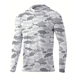 Sudadera con capucha de manga larga personalizada para hombre, camisas de pesca de poliéster transpirables de secado rápido, protección UV UPF 50, sublimación impermeable - Product Image 1