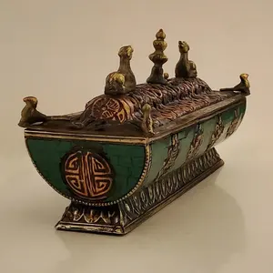 Quemador de Incienso Decorativo de Latón Estilo Barco Bakhoor |   Aroma Religioso para el Hogar con Fragancia Duradera y 100% Natural - Product Image 6