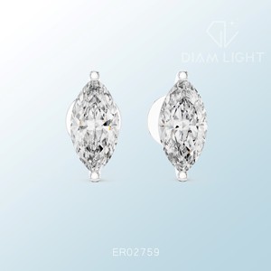 Pendientes solitarios clásicos con corte marquesa, tono dorado, diamante VS, claridad F certificada, estilo de joyería elegante - Product Image 5