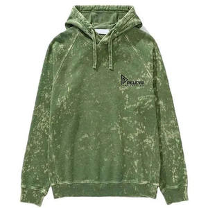 Sweat-shirts pour hommes de couleur verte, prix de gros, haute qualité, logo personnalisé, produits tendance, sweat-shirt délavé à l'acide pour hommes - Product Image 4