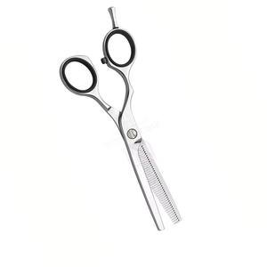 Ciseaux de coiffure professionnels en acier inoxydable sur mesure de haute qualité, design droit, finition poli miroir, à pointe arrondie - Product Image 3