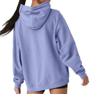 Sweat-shirt à capuche oversize tendance pour femme, à manches longues, en polaire, avec poche, pour l'automne et l'hiver - Product Image 2