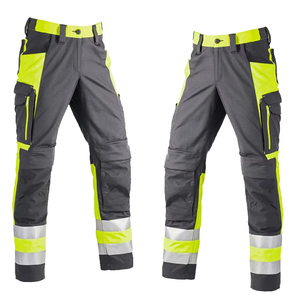 Customized Reflective Safety Breathable Polyester Cargo Pants Durable Hi Vis Workwear <b>Winter</b> <b>Trousers</b> for Men - Product Image 3