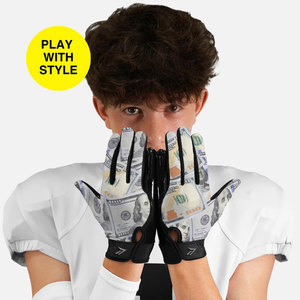 Guantes de Receptor de Fútbol Americano con Palma Adhesiva, Guantes de Fútbol Acolchados de Alta Calidad para Liniero, Diseño y Logotipo Personalizados al por Mayor - Product Image 4