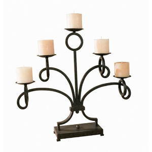 Bougeoir en métal fini or Décoration personnalisée de jardin en fer Porte-bougie décoratif en métal pour Noël - Product Image 2