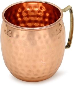 Taza de cobre martillado de acero inoxidable sólido hecha a mano, tazas de cerveza de café de Metal puro con mango de latón para fiestas, restaurantes, venta al por mayor - Product Image 5